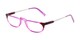 Angle of The Darby in Pink, Women's and Men's Rectangle Reading Glasses