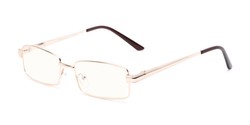 Angle of The Dash Computer Reader in Gold, Women's and Men's Rectangle Reading Glasses