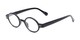 Angle of The Davey in Black, Women's and Men's Round Reading Glasses