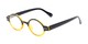 Angle of The Davey in Black/Yellow, Women's and Men's Round Reading Glasses
