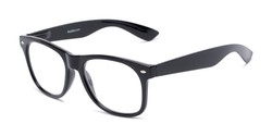 Angle of The Dean in Black, Women's and Men's Retro Square Reading Glasses