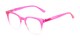 Angle of The Decker in Hot Pink Fade, Women's Retro Square Reading Glasses