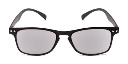 Front of The Declan Flexible Reading Sunglasses in Black with Smoke