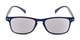 Front of The Declan Flexible Reading Sunglasses in Blue with Smoke