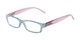 Angle of The Delaney in Blue Multi/Purple, Women's Rectangle Reading Glasses