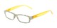 Angle of The Delaney in Green Multi/Yellow, Women's Rectangle Reading Glasses
