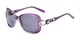 Angle of The Delia Bifocal Reading Sunglasses in Purple with Smoke, Women's Retro Square Reading Sunglasses