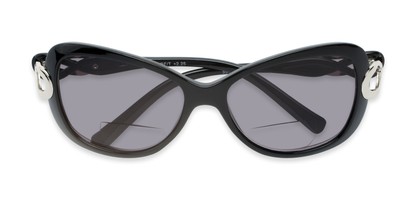 Folded of The Delia Bifocal Reading Sunglasses in Black with Smoke