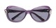 Folded of The Delia Bifocal Reading Sunglasses in Purple with Smoke
