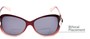 Detail of The Delia Bifocal Reading Sunglasses in Red with Smoke