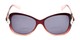 Front of The Delia Bifocal Reading Sunglasses in Red with Smoke