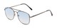 Angle of The Delphi Tinted Reader in Grey/Blue Gradient, Women's and Men's Aviator Reading Glasses