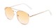 Angle of The Delphi Tinted Reader in Gold/Orange Gradient, Women's and Men's Aviator Reading Glasses