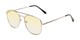 Angle of The Delphi Tinted Reader in Silver/Yellow Gradient, Women's and Men's Aviator Reading Glasses