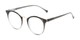 Angle of The Dewey in Black Fade/Gold, Women's and Men's Round Reading Glasses