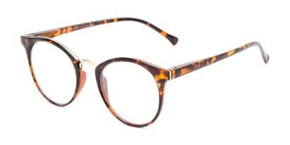 Angle of The Dewey in Tortoise/Gold, Women's and Men's Round Reading Glasses