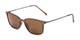 Angle of The Dodger Bifocal Reading Sunglasses in Matte Brown with Amber, Women's and Men's Retro Square Reading Sunglasses