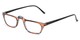 Angle of The Dolores in Brown/Blue Stripes with Black, Women's Rectangle Reading Glasses