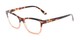 Angle of The Domino Computer Reader in Tortoise/Pink, Women's Cat Eye Reading Glasses