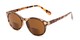 Angle of The Drama Bifocal Reading Sunglasses in Dark Tortoise with Amber, Women's and Men's Round Reading Sunglasses