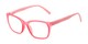 Angle of The Effie in Pink Geometric, Women's Retro Square Reading Glasses