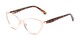 Angle of The Electra in Rose Gold/Brown Tortoise, Women's Cat Eye Reading Glasses