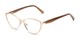 Angle of The Electra in Matte Gold/Brown, Women's Cat Eye Reading Glasses