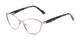 Angle of The Electra in Pink/Pink Tortoise, Women's Cat Eye Reading Glasses