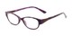 Angle of The Elsie in Purple, Women's Cat Eye Reading Glasses