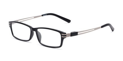 Angle of The Ember in Black, Men's Rectangle Reading Glasses