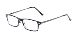 Angle of The Emerald in Blue, Women's and Men's Rectangle Reading Glasses