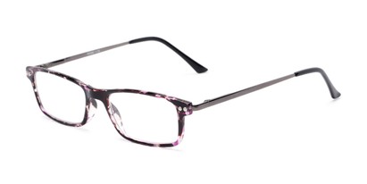 Angle of The Emerald in Purple, Women's and Men's Rectangle Reading Glasses