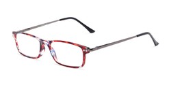 Angle of The Emerald in Red and Blue, Women's and Men's Rectangle Reading Glasses