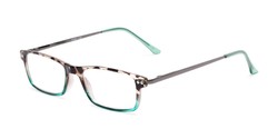 Angle of The Emerald in Tortoise and Teal Fade, Women's and Men's Rectangle Reading Glasses