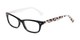Angle of Emerson by felix + iris in Black Leopard, Women's Retro Square Reading Glasses