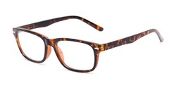 Angle of The Ernest in Tortoise, Women's and Men's Rectangle Reading Glasses