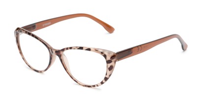 Angle of The Ethel in Brown Leopard, Women's Cat Eye Reading Glasses