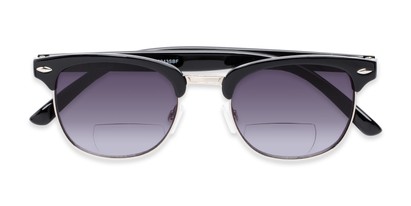 Folded of The Everglade Bifocal Reading Sunglasses in Black with Smoke