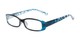 Angle of The Everly in Blue, Women's Rectangle Reading Glasses