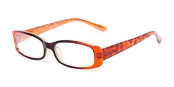Angle of The Everly in Orange, Women's Rectangle Reading Glasses