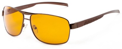Angle of The Argo Unmagnified Sunglasses in Bronze with Yellow, Women's and Men's Aviator Sunglasses