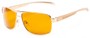 Angle of The Argo Unmagnified Sunglasses in Gold with Yellow, Women's and Men's Aviator Sunglasses
