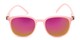 Front of The Fallon Reading Sunglasses in Pink with Pink/Yellow Mirror