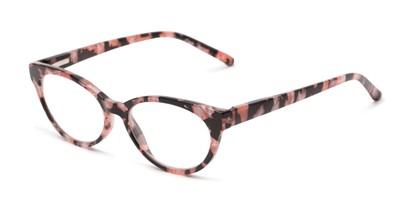 Angle of The Fauna in Pink/Black, Women's Cat Eye Reading Glasses