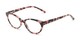 Angle of The Fauna in Pink/Black, Women's Cat Eye Reading Glasses