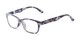 Angle of The Feeney in Grey Marble, Women's and Men's Retro Square Reading Glasses