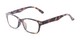 Angle of The Feeney in Brown Marble, Women's and Men's Retro Square Reading Glasses