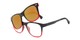 Angle of The Ferris Polarized Magnetic Bifocal Reading Sunglasses in Glossy Black/Red Fade with Orange Mirror, Women's and Men's Retro Square Reading Sunglasses