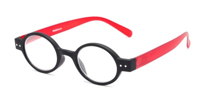 Angle of The Flamingo in Black/Red, Women's and Men's Round Reading Glasses