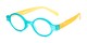 Angle of The Flamingo in Blue/Yellow, Women's and Men's Round Reading Glasses